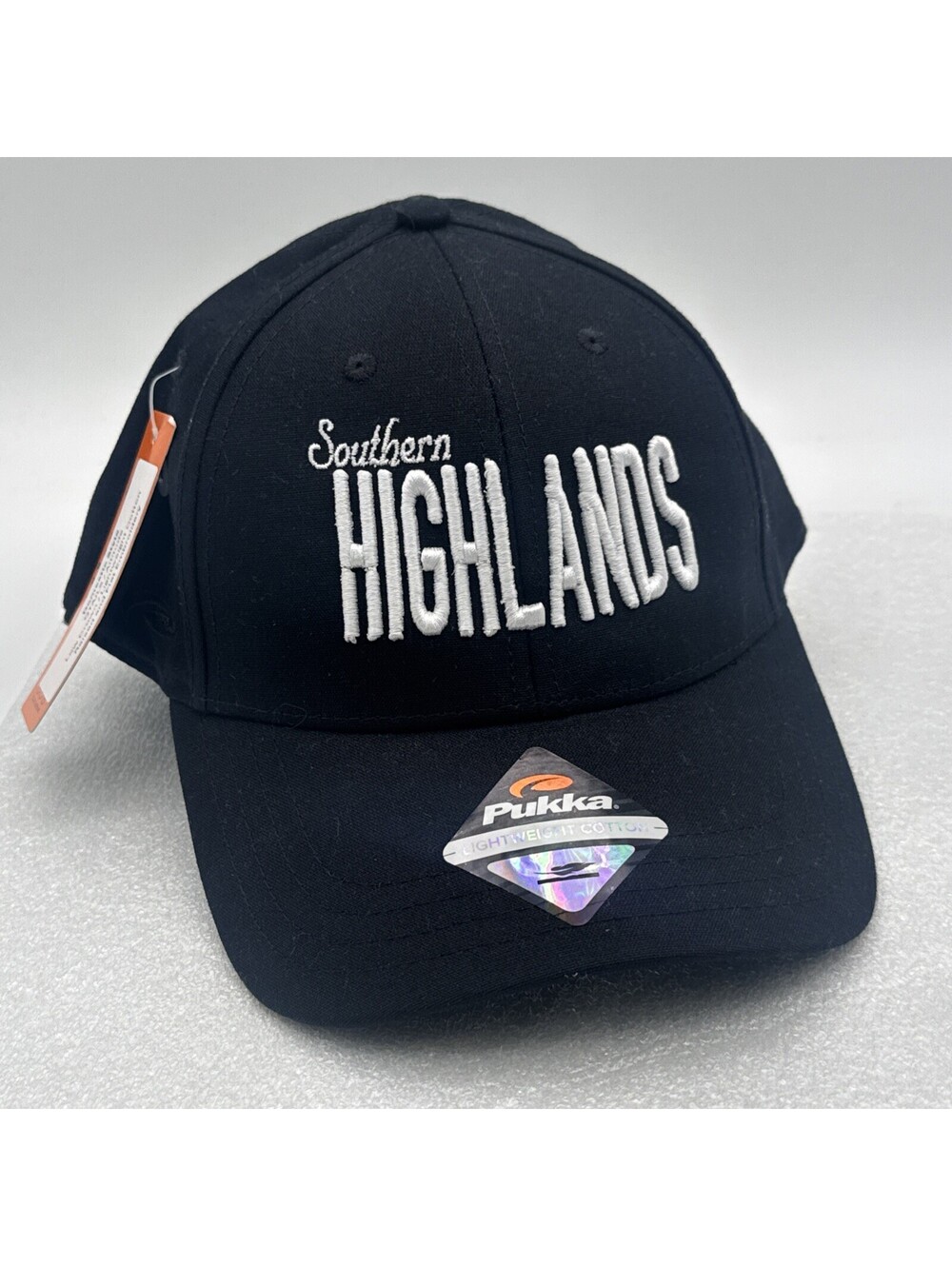 NWT Pukka Black Golf Hat Adjustable Southern Highlands Lightweight Cotton Vegas
